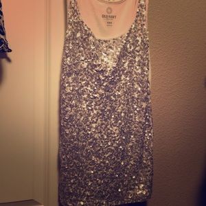 Shimmery White Tank Top